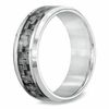 Thumbnail Image 1 of Men's 8.0mm Comfort Fit Grey Carbon Fiber Stainless Steel Wedding Band