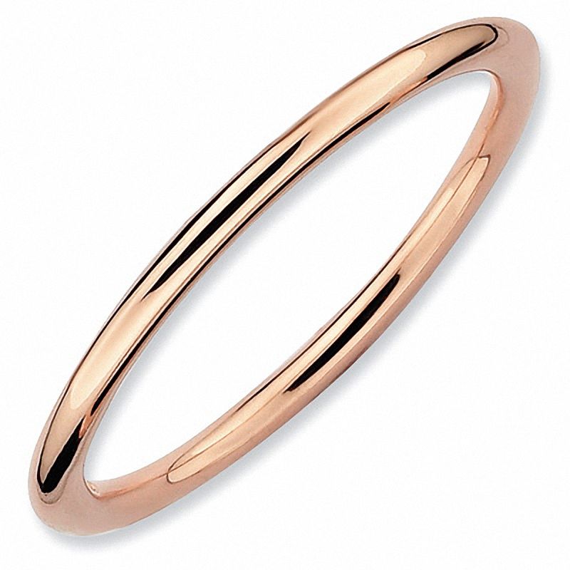 Main Image 1 of Stackable Expressions™ 1.5mm Polished Ring in Sterling Silver and 18K Rose Gold Plate