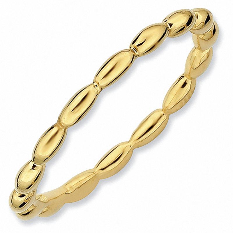 Main Image 1 of Stackable Expressions™ 1.5mm Rice Bead Ring in Sterling Silver and 18K Gold Plate