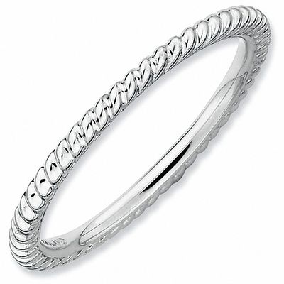 Beautiful Sterling Silver Stackable Expressions Rhodium Channeled Ring Beautiful Sterling Silver Stackable Expressions Rhodium Channeled Ring