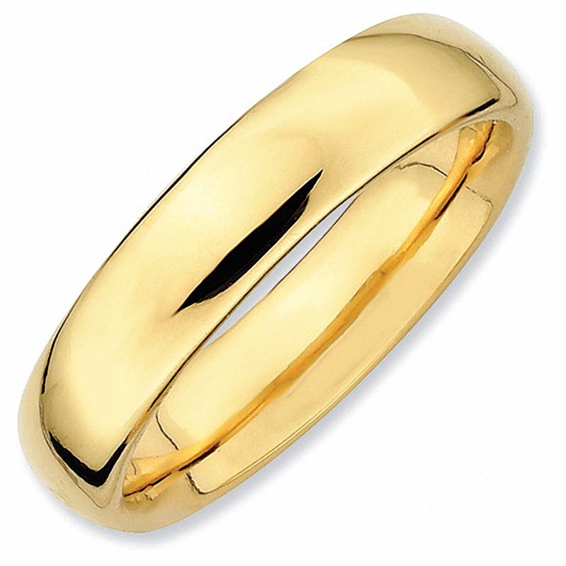 Main Image 1 of Stackable Expressions™ 4.25mm Polished Ring in Sterling Silver and 18K Gold Plate