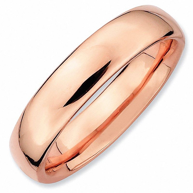 Main Image 1 of Stackable Expressions™ 4.25mm Polished Ring in Sterling Silver and 18K Rose Gold Plate