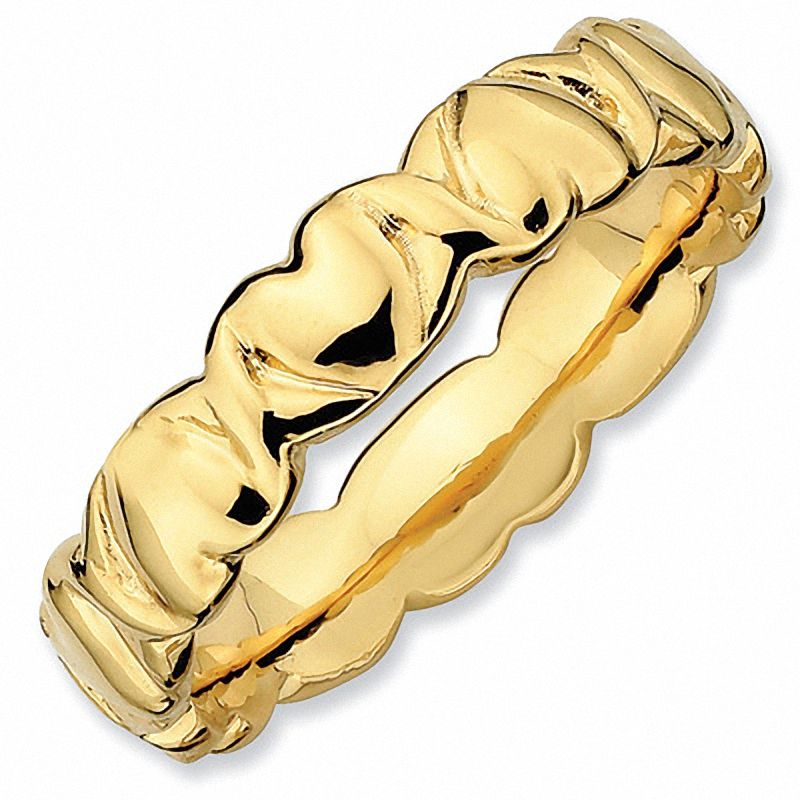 Main Image 1 of Stackable Expressions™4.25mm Hearts Ring in Sterling Silver and 18K Gold Plate
