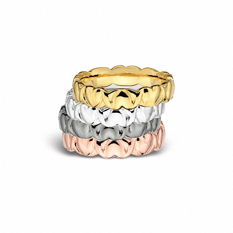 Main Image 2 of Stackable Expressions™4.25mm Hearts Ring in Sterling Silver and 18K Gold Plate