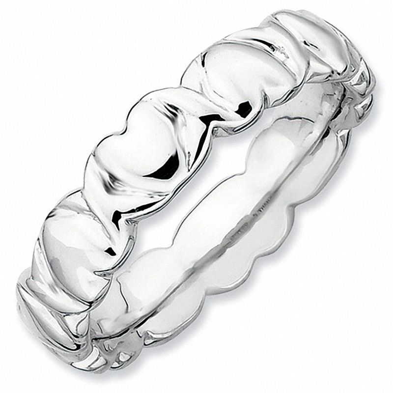 Stackable Expressions™4.25mm Hearts Ring in Sterling Silver