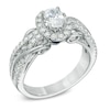 Thumbnail Image 1 of Vera Wang Love Collection 1 CT. T.W. Oval Diamond Loose Braid Engagement Ring in 14K White Gold