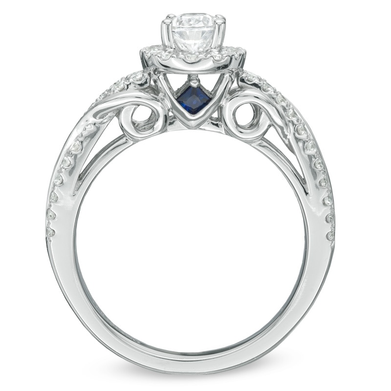 Vera Wang Love Collection 1 CT. T.W. Oval Diamond Loose Braid Engagement Ring in 14K White Gold