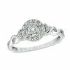 Thumbnail Image 1 of Cherished Promise Collection™ 1/8 CT. T.W. Diamond Frame Twist Promise Ring in 10K White Gold