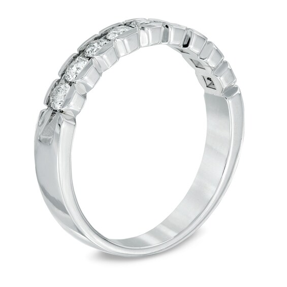 1/2 CT. T.w. Diamond Scallop Edge Anniversary Band in 14K White Gold