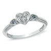 Thumbnail Image 1 of Cherished Promise Collection™ 1/20 CT. T.W. Enhanced Blue and White Diamond Heart Ring in Sterling Silver