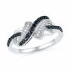 Thumbnail Image 1 of 1/4 CT. T.W. Enhanced Black and White Diamond Infinity Ring in Sterling Silver