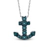Thumbnail Image 1 of TEENYTINY® Enhanced Blue Diamond Accent Anchor Pendant in Sterling Silver - 17"