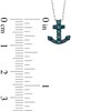 Thumbnail Image 1 of TEENYTINY® Enhanced Blue Diamond Accent Anchor Pendant in Sterling Silver - 17"