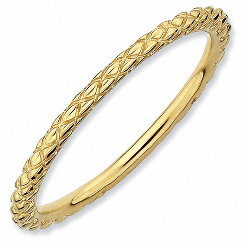 Main Image 1 of Stackable Expressions™ 1.5mm Criss-Cross Ring in Sterling Silver and 18K Gold Plate