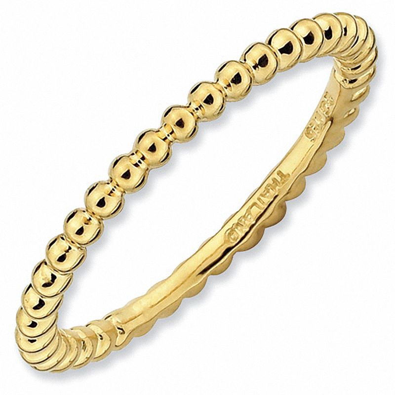 Main Image 1 of Stackable Expressions™ 1.5mm Beaded Ring in Sterling Silver and 18K Gold Plate