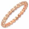 Thumbnail Image 0 of Stackable Expressions™ Diamond Accent Classic Eternity Band in Sterling Silver and 18K Rose Gold Plate