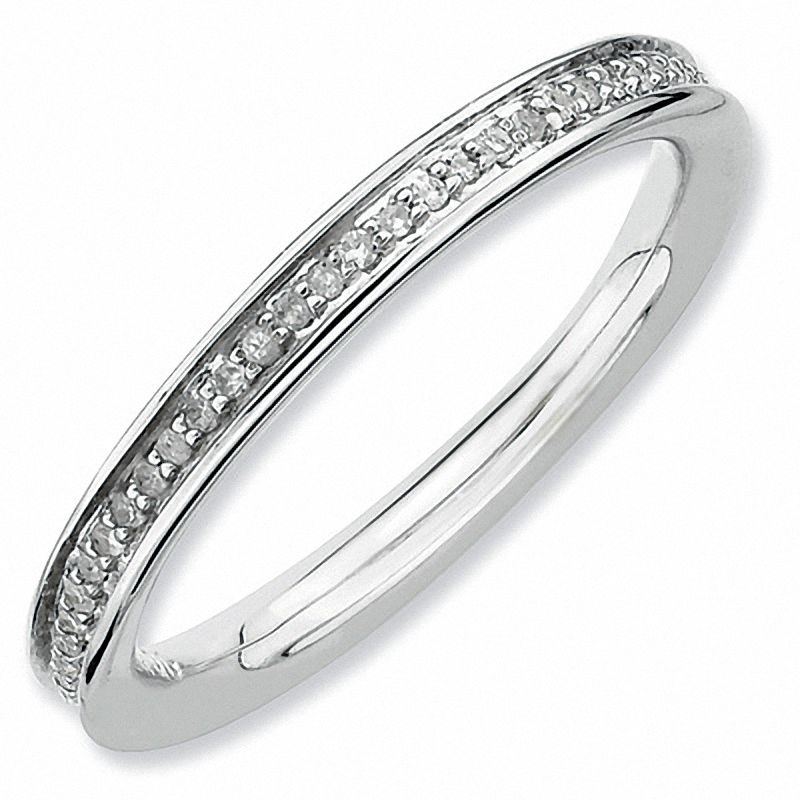 Stackable Expressions™ 1/4 CT. T.W. Diamond Channel-Set Eternity Band in Sterling Silver