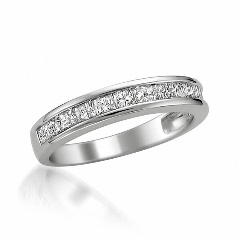 Wedding Bands Zales T W Princess Cut Diamond Wedding Band In Platinum