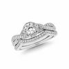Thumbnail Image 1 of 3/4 CT. T.W. Diamond Twist Shank Bridal Set in 14K White Gold