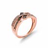 Thumbnail Image 1 of 1/4 CT. T.W. Champagne and White Diamond Bypass Ring in 10K Rose Gold