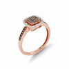 Thumbnail Image 2 of 1/4 CT. T.W. Champagne and White Multi-Diamond Square Frame Ring in 10K Rose Gold