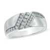 Thumbnail Image 0 of Men's 1/10 CT. T.W. Diamond Slant Ring in Sterling Silver