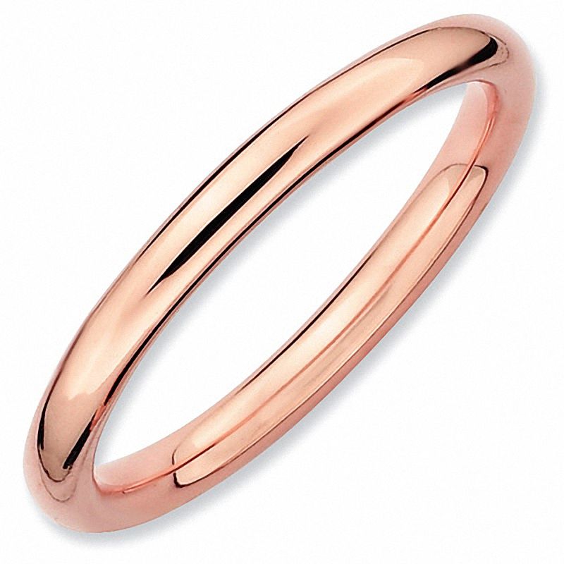Main Image 1 of Stackable Expressions™ 2.25mm Polished Ring in Sterling Silver and 18K Rose Gold Plate