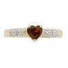 Thumbnail Image 0 of 5.0mm Heart-Shaped Garnet and Diamond Accent Ring in Sterling Silver with 18K Gold Plate