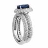 Thumbnail Image 1 of Oval Lab-Created Blue and White Sapphire Bridal Set in Sterling Silver