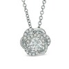 Thumbnail Image 1 of Vera Wang Love Collection 5/8 CT. T.W. Diamond Swirl Flower Pendant in 14K White Gold