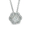 Thumbnail Image 0 of Vera Wang Love Collection 5/8 CT. T.W. Diamond Swirl Flower Pendant in 14K White Gold