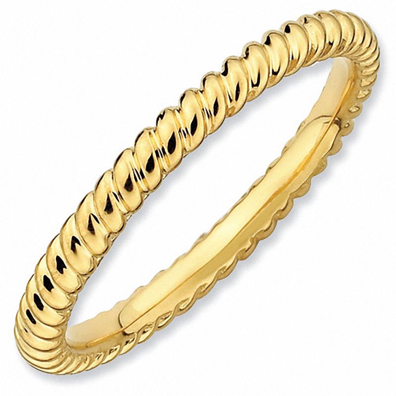 Main Image 1 of Stackable Expressions™ Twisted Beads Style Ring in Sterling Silver and 18K Gold Plate