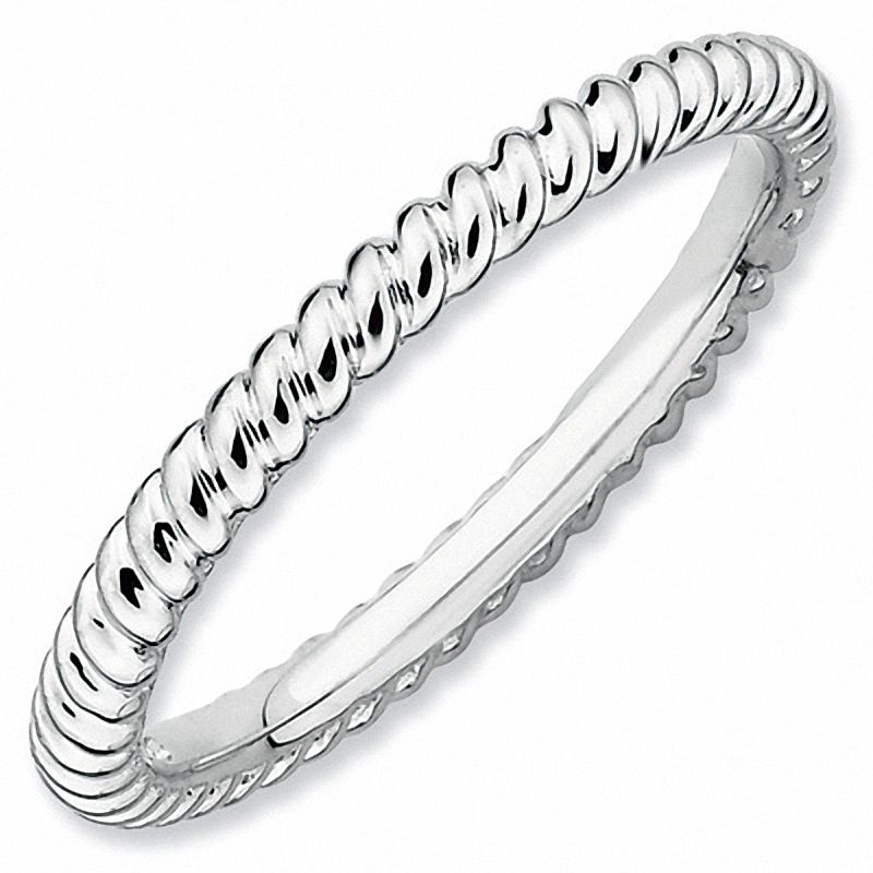 Main Image 1 of Stackable Expressions™ Twisted Beads Style Ring in Sterling Silver