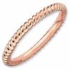 Stackable Expressions™ Twisted Beads Style Ring in Sterling Silver and 18K Rose Gold Plate