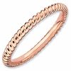 Thumbnail Image 1 of Stackable Expressions™ Twisted Beads Style Ring in Sterling Silver and 18K Rose Gold Plate