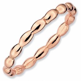 Stackable Expressions™ Rice Bead Ring in Sterling Silver and 18K Rose Gold Plate