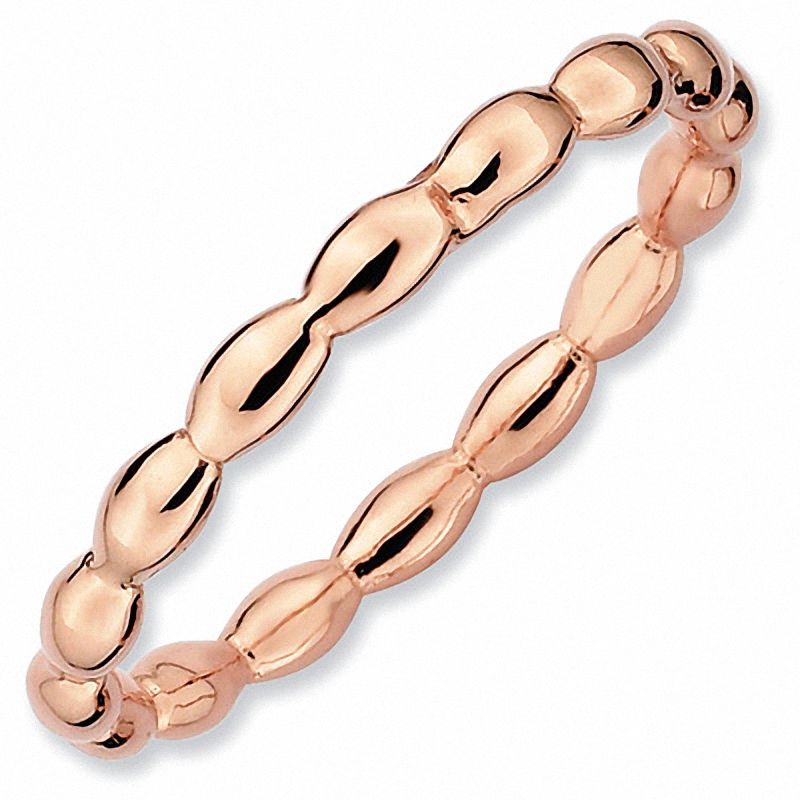Main Image 1 of Stackable Expressions™ Rice Bead Ring in Sterling Silver and 18K Rose Gold Plate