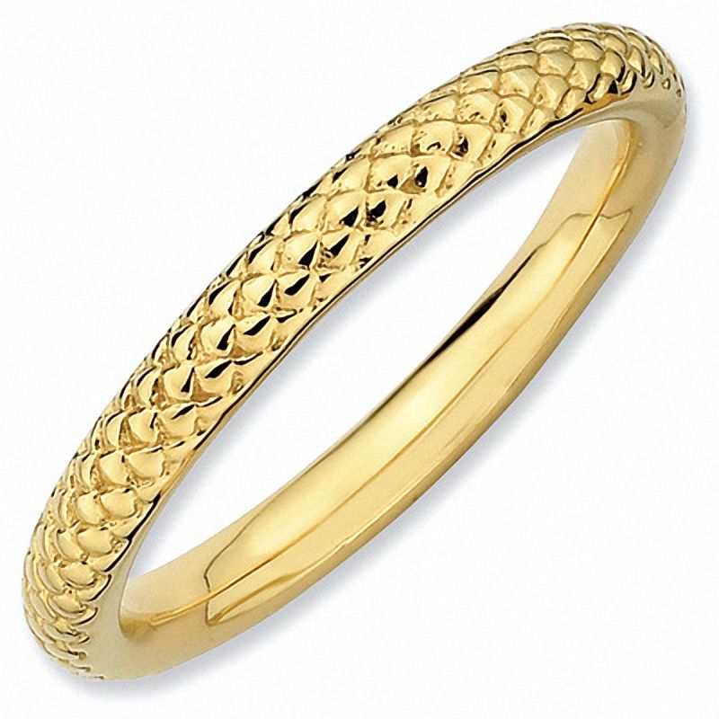 Main Image 1 of Stackable Expressions™ Cable Ring in Sterling Silver and 18K Gold Plate