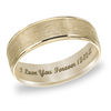 Thumbnail Image 0 of Men's 6.0mm Engraved Satin Wedding Band in 10K Gold (25 Characters)