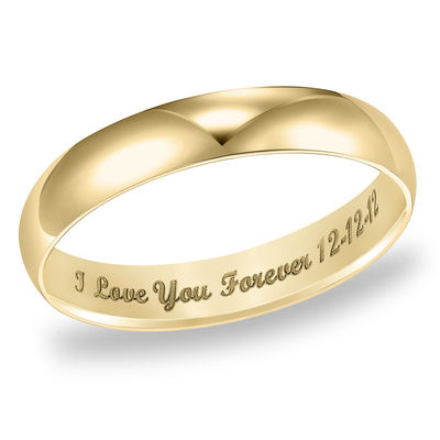Ladies 3 0mm Engraved Wedding Band In 14k Gold 25 Characters