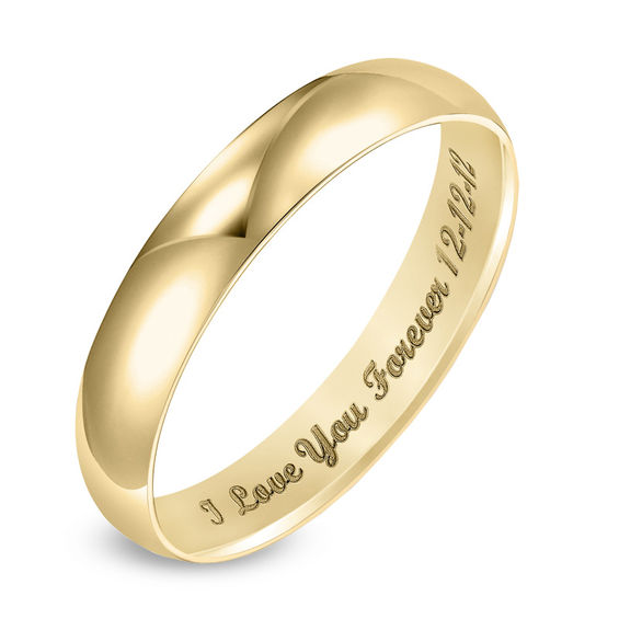 Ladies' 3.0mm Engraved Wedding Band in 14K Gold (25 Characters ...