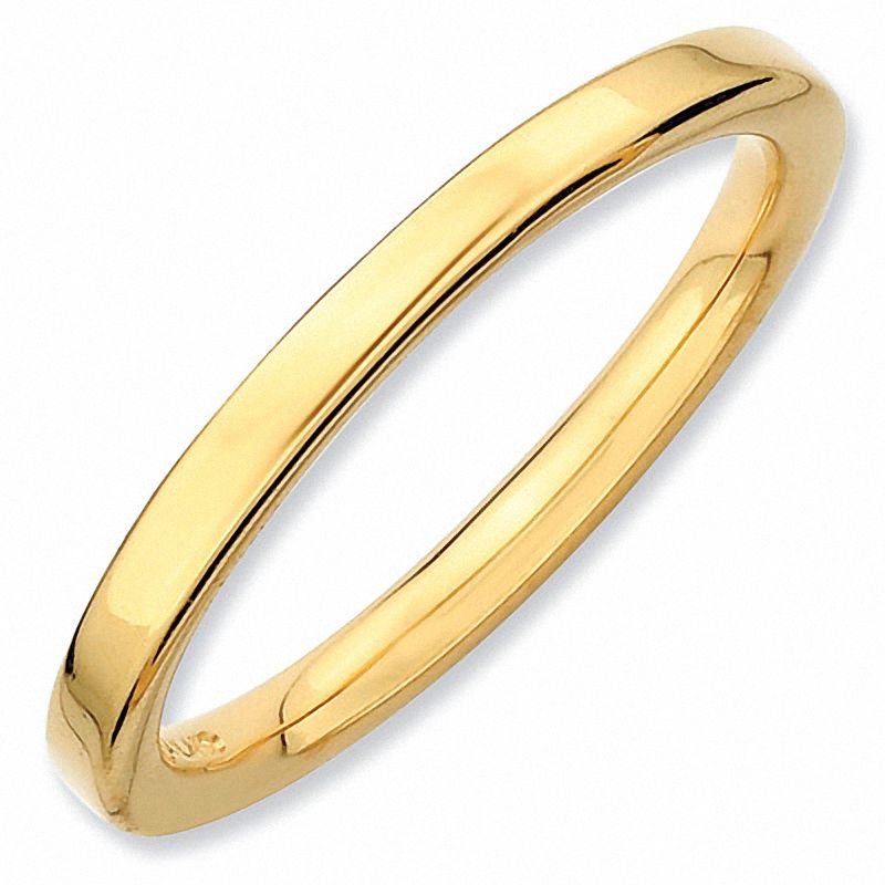 Main Image 1 of Stackable Expressions™ 2.0mm Flat Polished Ring in Sterling Silver and 18K Gold Plate