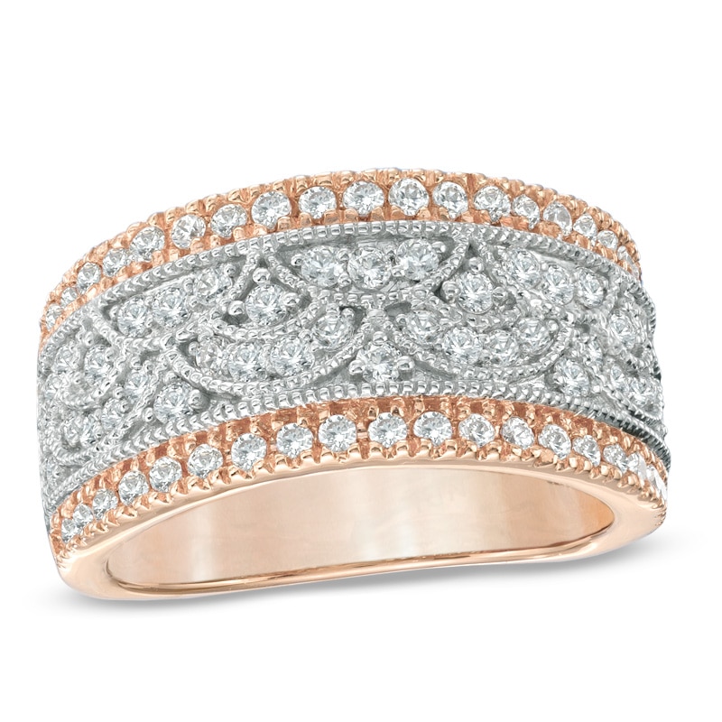 Main Image 1 of 1 CT. T.W. Diamond Vintage-Inspired Anniversary Band in 10K Rose Gold