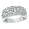 Thumbnail Image 1 of 3/8 CT. T.W. Diamond Infinity Symbol Anniversary Band in 10K White Gold