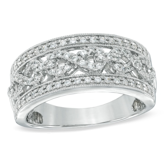 3/8 CT. T.w. Diamond Infinity Symbol Anniversary Band in 10K White Gold