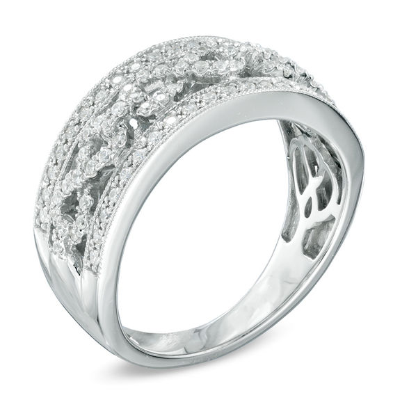 3/8 CT. T.w. Diamond Infinity Symbol Anniversary Band in 10K White Gold
