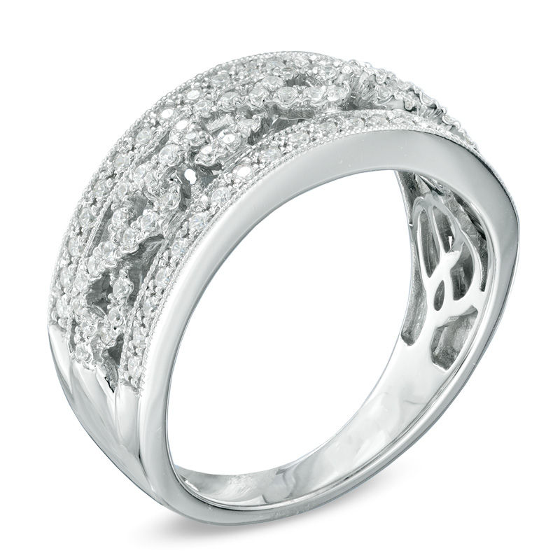 Main Image 2 of 3/8 CT. T.W. Diamond Infinity Symbol Anniversary Band in 10K White Gold