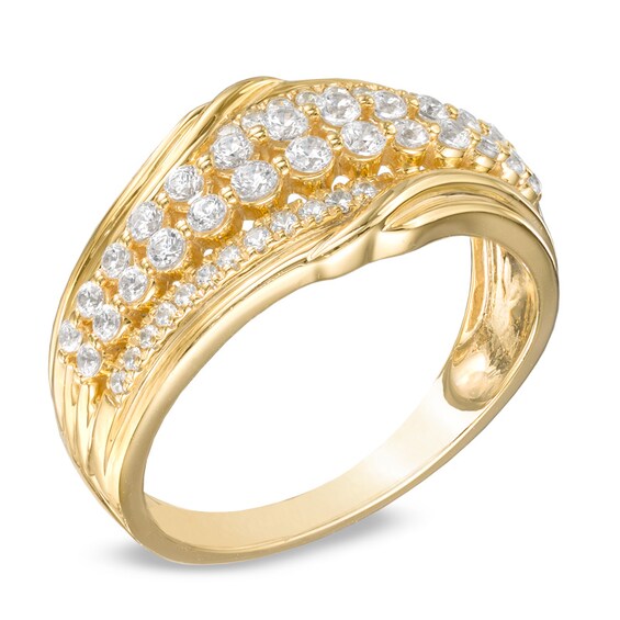 1/2 CT. T.w. Diamond Triple Row Anniversary Ring in 10K Gold