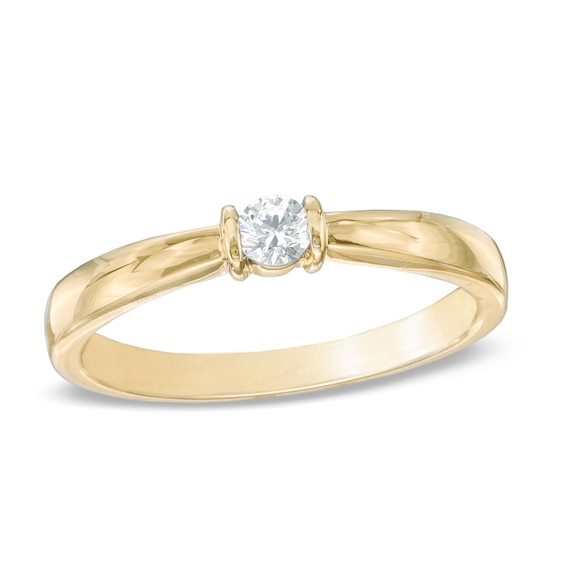 1/10 CT. Diamond Solitaire Promise Ring in 10K Gold