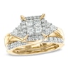 Thumbnail Image 1 of 1-1/4 CT. T.W. Princess-Cut Quad Diamond Bridal Set in 10K Gold